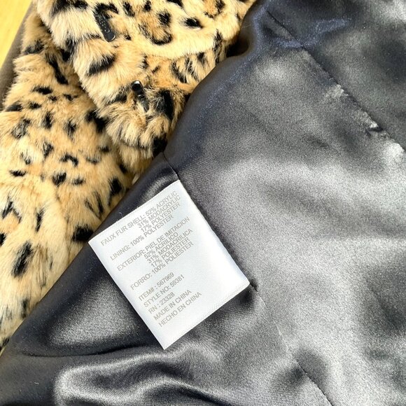 Kristen Blake Vest Faux Fur Leopard Cheetah Hidden Closures Pockets (S) - Picture 9 of 11